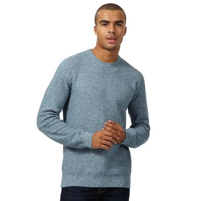 St George by Duffer Turquoise twisted knit jumper